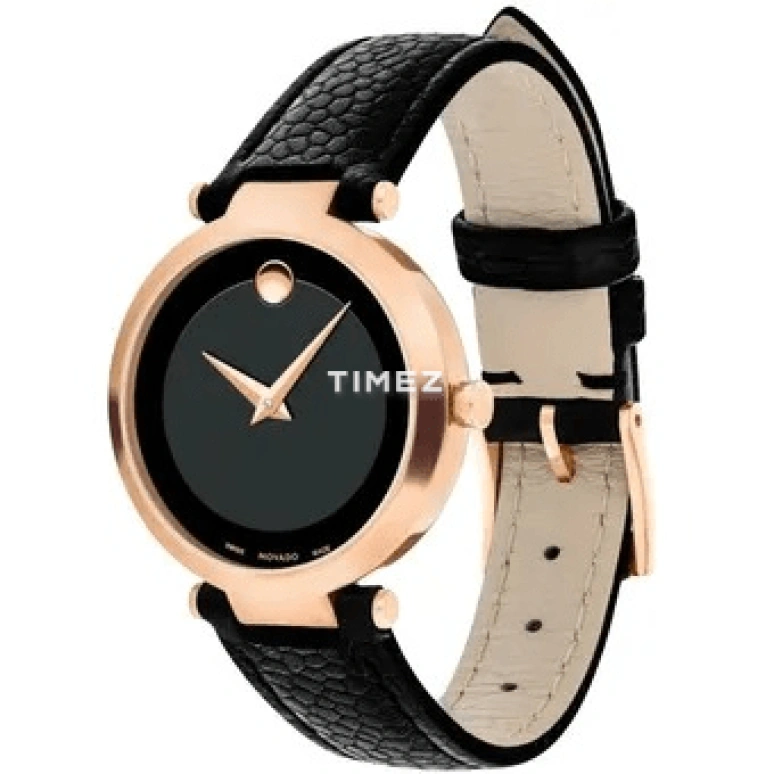 Movado,Modern Classic 28mm,28mm,Stainless Steel,Rose Gold,Black,Quartz,Sapphire,Crystal Glass,Round,0607116