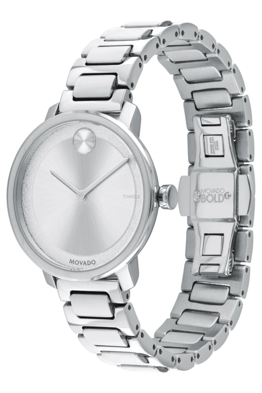 Movado,Movado BOLD 34mm,34mm,Stainless Steel,Silver,Quartz,Crystal Glass,Round,3600501