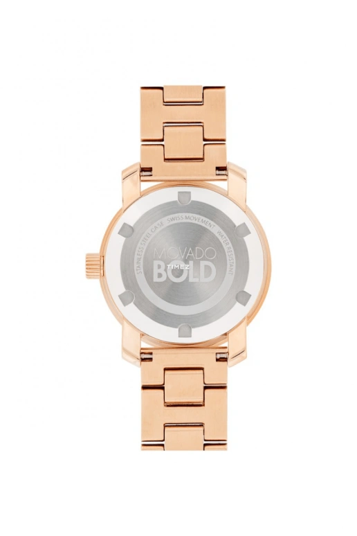 Movado,Movado BOLD 30mm,30mm,Stainless Steel,Rose Gold,Rose Gold,Quartz,Crystal Glass,3600435