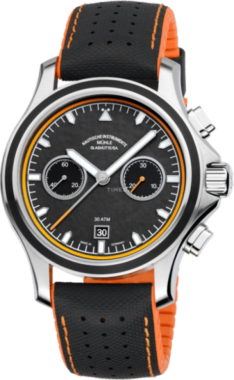 Mühle Glashütte,ProMare 44mm,44mm,Ceramic,Stainless Steel,Black,Automatic,Chronograph,Date,M1,M1-42-04-NB