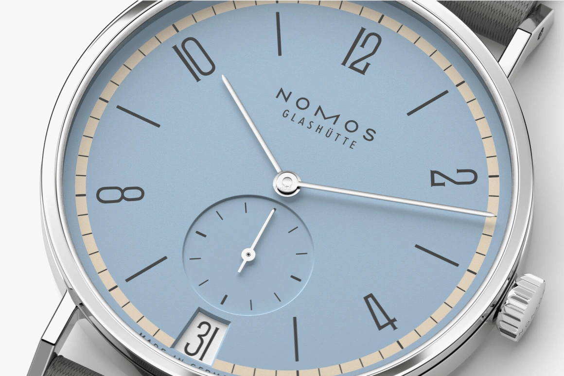 Nomos Glashütte,Tangente 37.50mm,37.50mm,Stainless Steel,Blue,Handwound,Big Date,42hours,179,179.S23