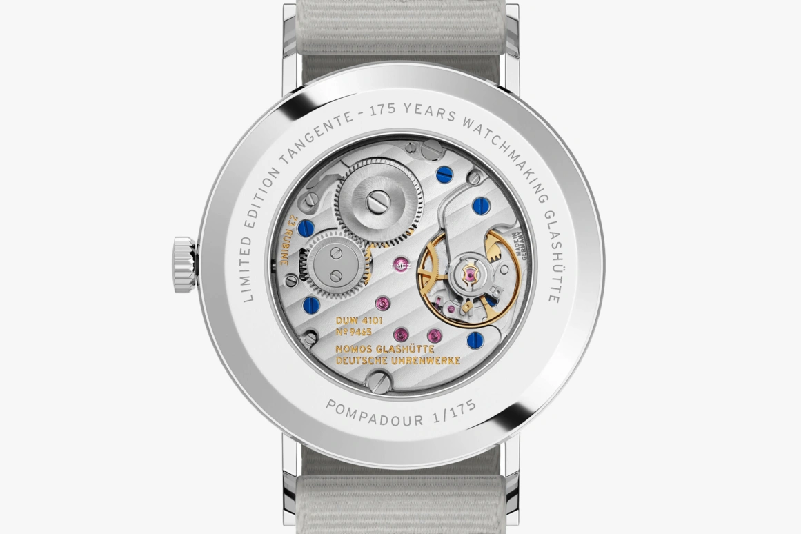 Nomos Glashütte,Tangente 37.50mm,37.50mm,Stainless Steel,Pink,Handwound,Big Date,42hours,179,179.S15