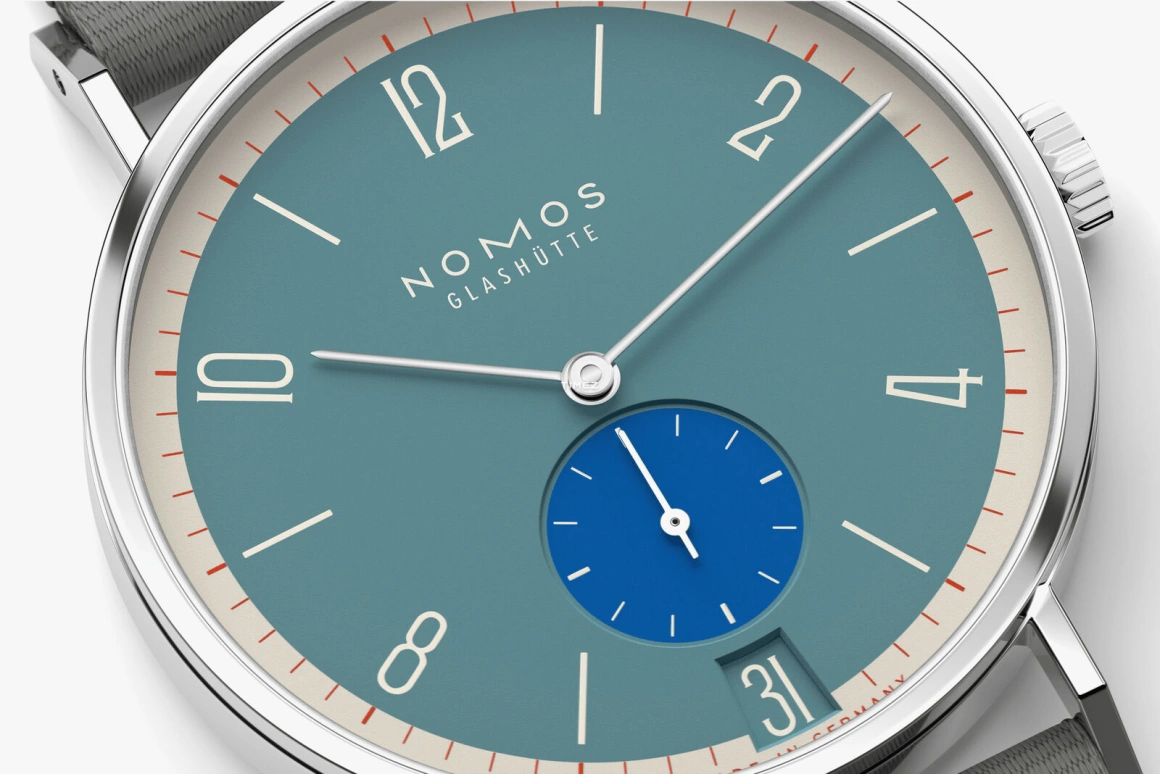 Nomos Glashütte,Tangente 37.50mm,37.50mm,Stainless Steel,Blue,Handwound,Big Date,42hours,179,179.S16