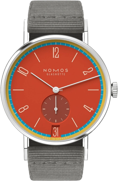 Nomos Glashütte,Tangente 37.50mm,37.50mm,Stainless Steel,Red,Handwound,Big Date,42hours,179,179.S28