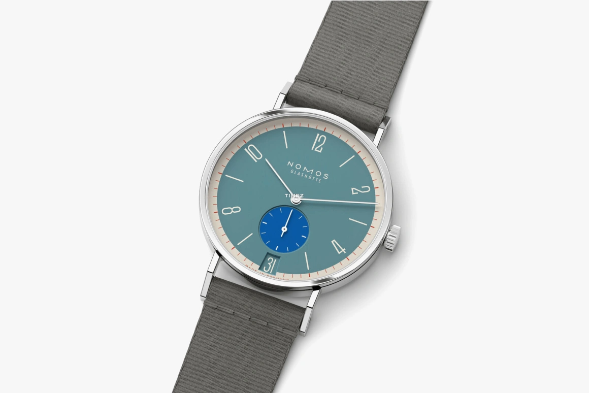Nomos Glashütte,Tangente 37.50mm,37.50mm,Stainless Steel,Blue,Handwound,Big Date,42hours,179,179.S16