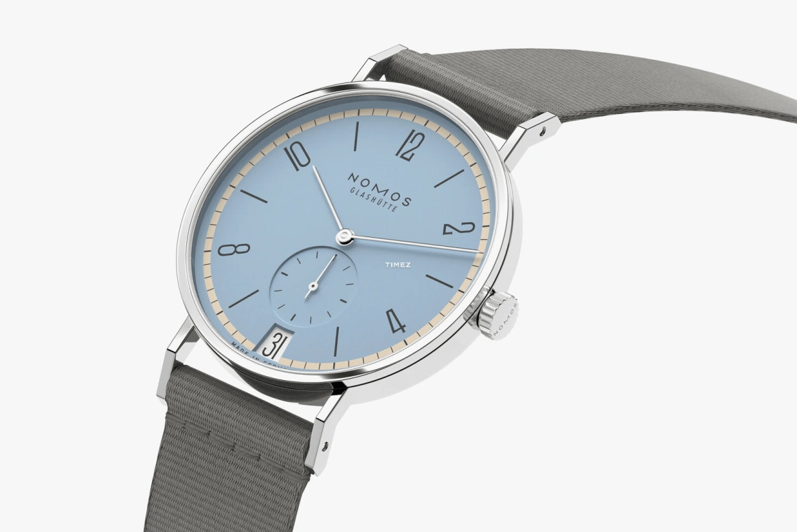 Nomos Glashütte,Tangente 37.50mm,37.50mm,Stainless Steel,Blue,Handwound,Big Date,42hours,179,179.S23