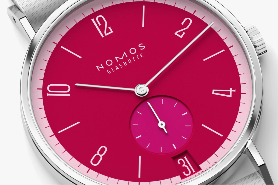 Nomos Glashütte,Tangente 37.50mm,37.50mm,Stainless Steel,Red,Handwound,Big Date,42hours,179,179.S30