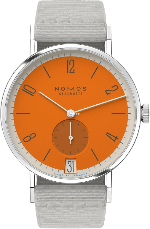 诺莫斯,Tangente 37.50毫米,37.50毫米,不锈钢,橘色,手动上弦,大日历,42小时,179,179.S17
