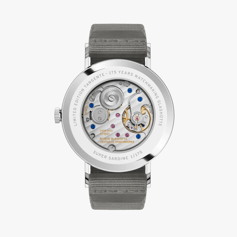 Nomos Glashütte,Tangente 37.50mm,37.50mm,Stainless Steel,Blue,Handwound,Big Date,42hours,179,179.S16