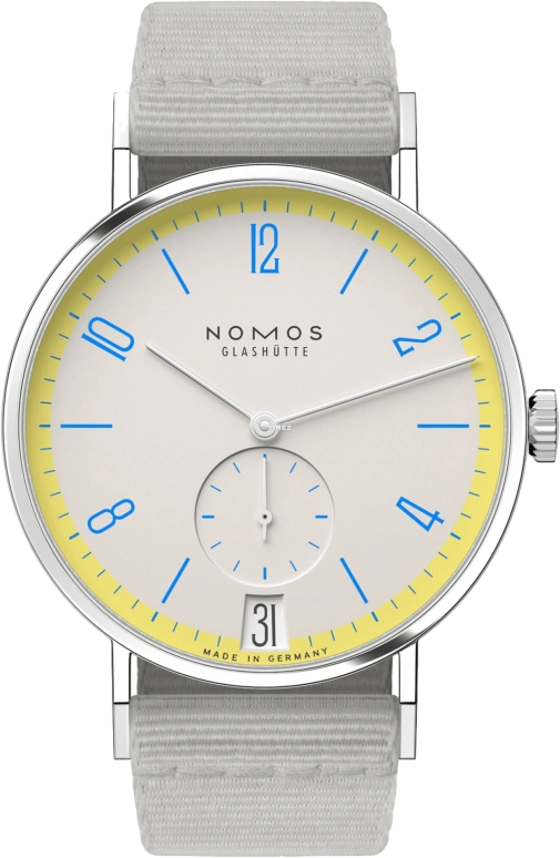 诺莫斯,Tangente 37.50毫米,37.50毫米,不锈钢,米色,手动上弦,大日历,42小时,179,179.S10