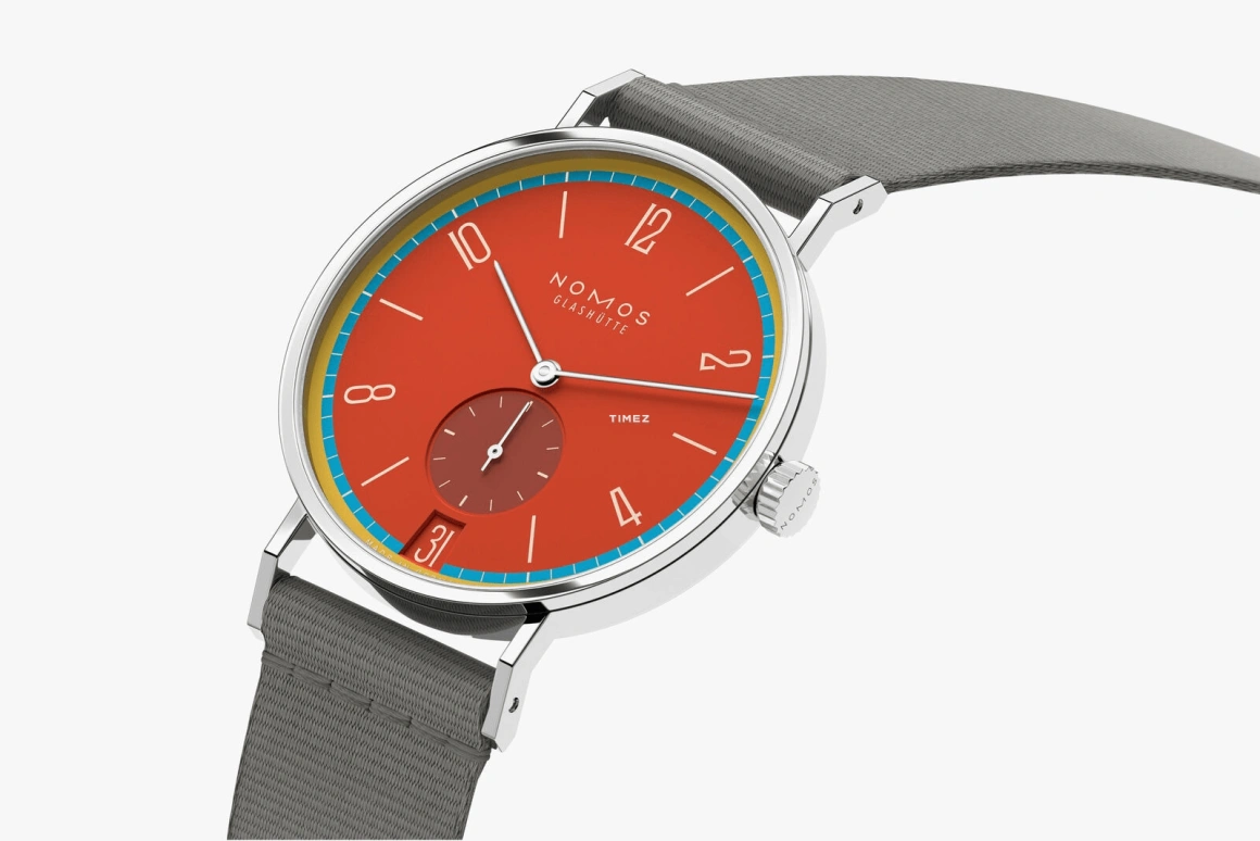 Nomos Glashütte,Tangente 37.50mm,37.50mm,Stainless Steel,Red,Handwound,Big Date,42hours,179,179.S28