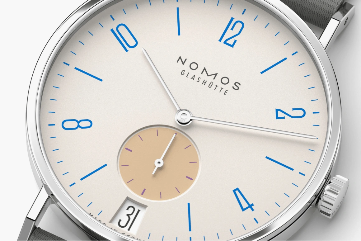 Nomos Glashütte,Tangente 37.50mm,37.50mm,Stainless Steel,Cream,Handwound,Big Date,42hours,179,179.S11