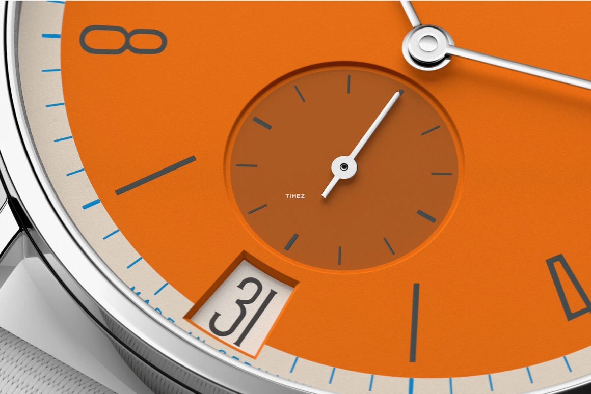 诺莫斯,Tangente 37.50毫米,37.50毫米,不锈钢,橘色,手动上弦,大日历,42小时,179,179.S17
