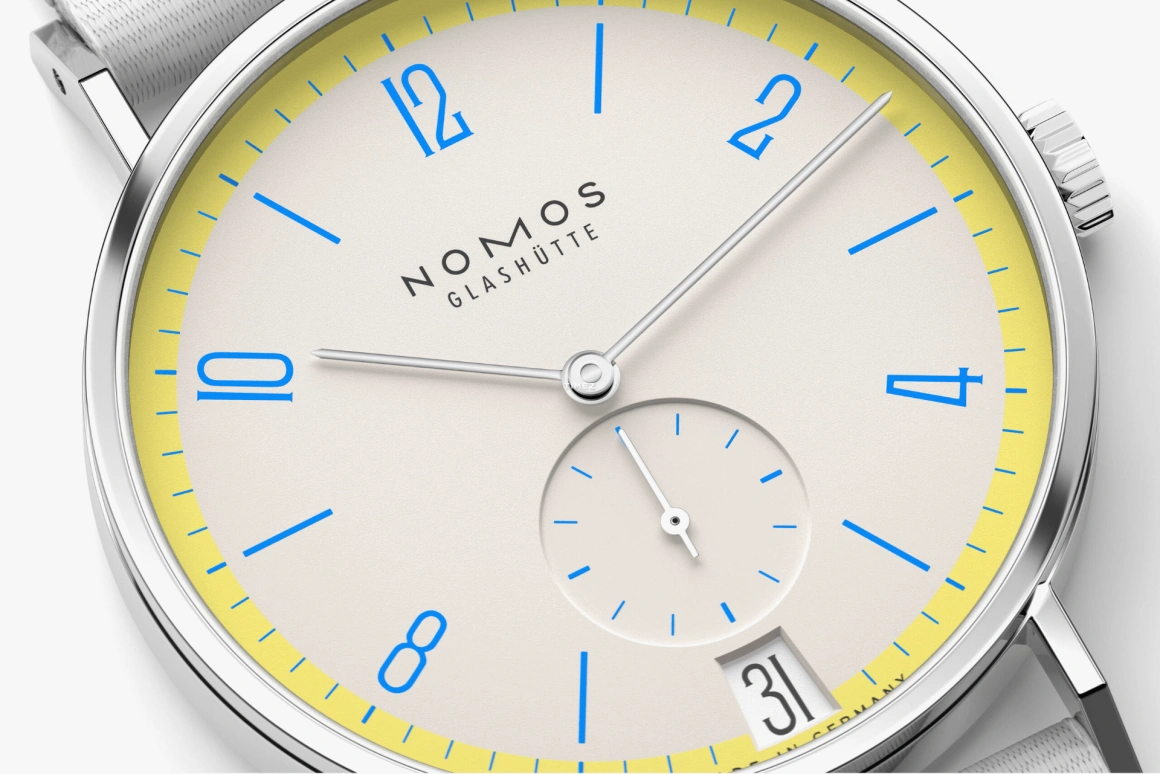 诺莫斯,Tangente 37.50毫米,37.50毫米,不锈钢,米色,手动上弦,大日历,42小时,179,179.S10