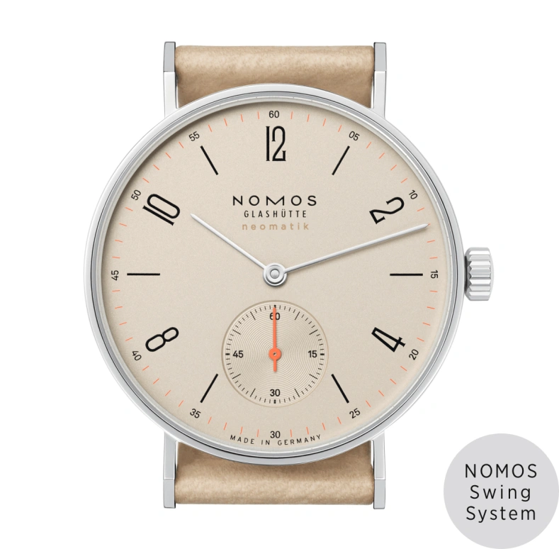 Nomos Glashütte,Tangente 35mm,35mm,Stainless Steel,Beige,Automatic,Power Reserve Indicator,42hours,176