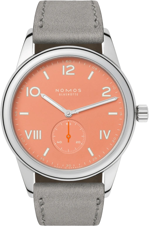 Nomos Glashütte,Club 38.50mm,38.50mm,Stainless Steel,Salmon,Handwound,43hours,In-house Caliber,725