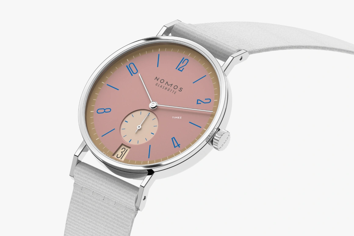 Nomos Glashütte,Tangente 37.50mm,37.50mm,Stainless Steel,Pink,Handwound,Big Date,42hours,179,179.S15