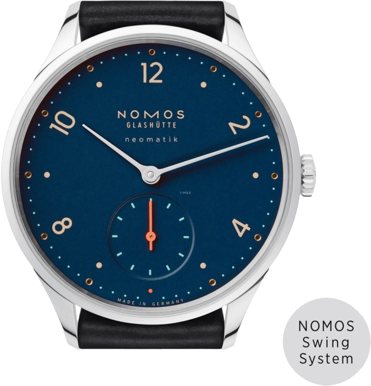 Nomos Glashütte,Minimatik 35.50mm,35.50mm,Stainless Steel,Blue,Automatic,Power Reserve Indicator,42hours,1205
