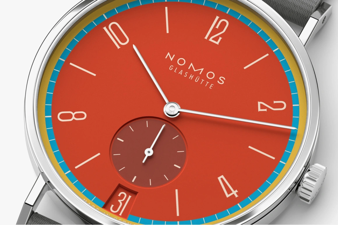 Nomos Glashütte,Tangente 37.50mm,37.50mm,Stainless Steel,Red,Handwound,Big Date,42hours,179,179.S28