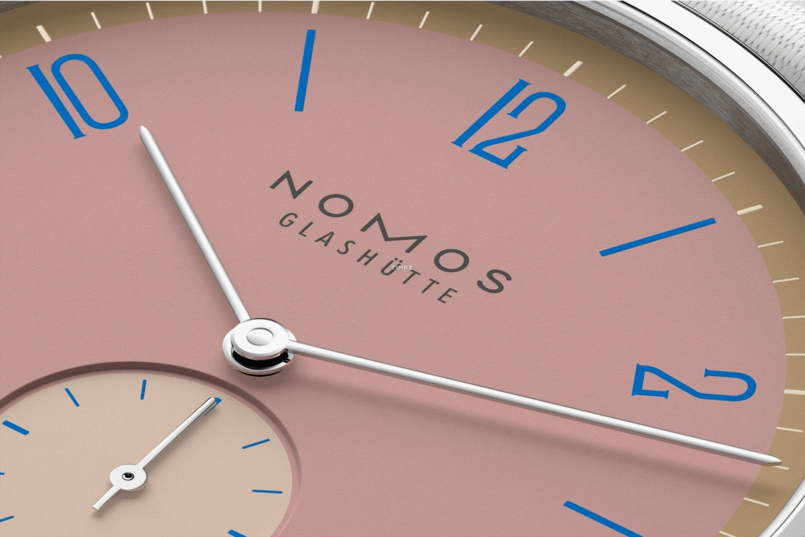 Nomos Glashütte,Tangente 37.50mm,37.50mm,Stainless Steel,Pink,Handwound,Big Date,42hours,179,179.S15