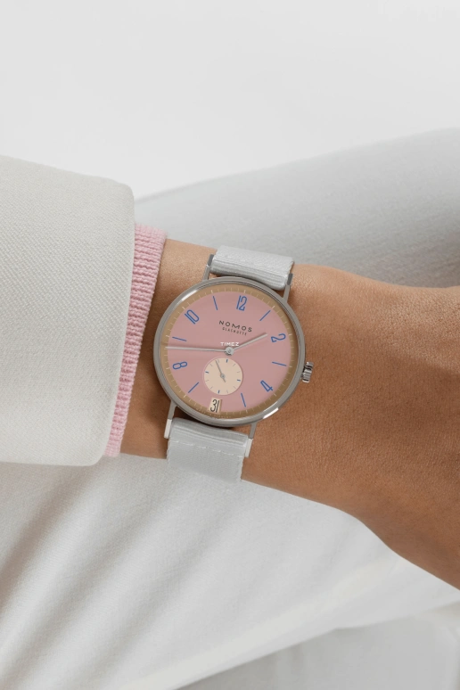 Nomos Glashütte,Tangente 37.50mm,37.50mm,Stainless Steel,Pink,Handwound,Big Date,42hours,179,179.S15