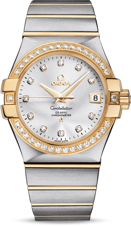 Omega,Constellation 35mm,35mm,Yellow Gold,Stainless Steel,Silver,Automatic,Date,Co-Axial Escapement,123,123.25.35.20.52.002