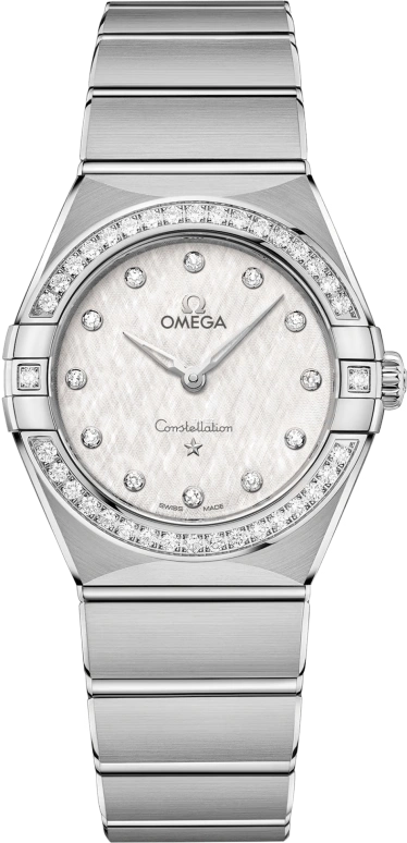 Omega,Constellation 28mm,28mm,Stainless Steel,Silver,Quartz,In-house Caliber,Sapphire,Crystal Glass,131,131.15.28.60.52.001