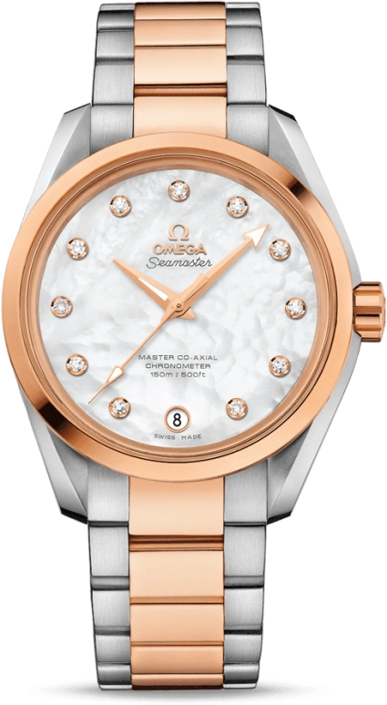 欧米茄,海马AQUA TERRA 150米 38.50毫米,38.50毫米,红金,不锈钢,自动上弦,星期历,同轴擒纵系统,231,231.20.39.21.55.003