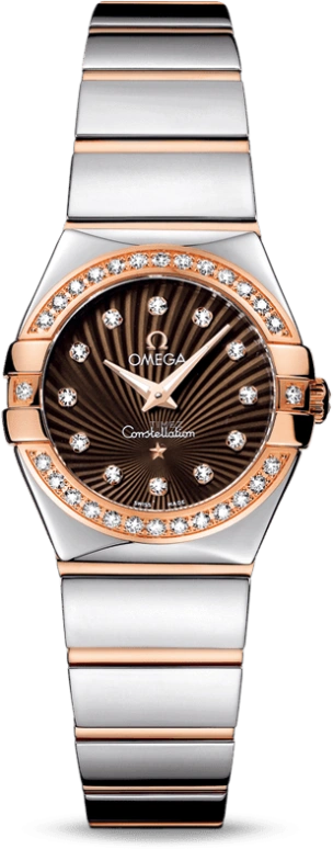 Omega,Constellation 24mm,24mm,Red Gold,Stainless Steel,Brown,Quartz,30000hours,In-house Caliber,123,123.25.24.60.63.002