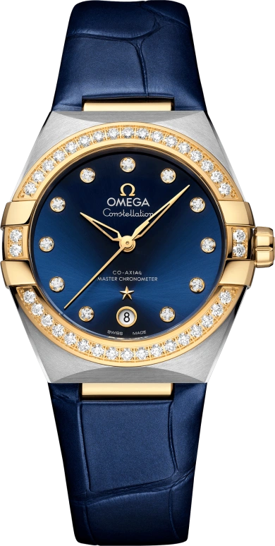 Omega,Constellation 36mm,36mm,Yellow Gold,Stainless Steel,Blue,Automatic,Date,Co-Axial Escapement,131,131.28.36.20.53.001