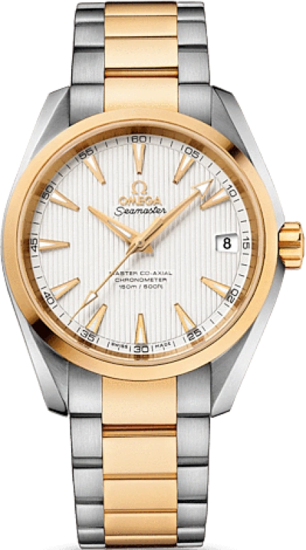 欧米茄,海马AQUA TERRA 150米 38.50毫米,38.50毫米,黄金,不锈钢,银色,自动上弦,星期历,同轴擒纵系统,231,231.20.39.21.02.002