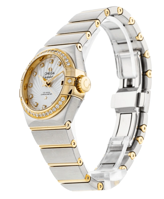 Omega,Constellation 27mm,27mm,Yellow Gold,Stainless Steel,White,Automatic,Day,50hours,123,123.25.27.20.55.002