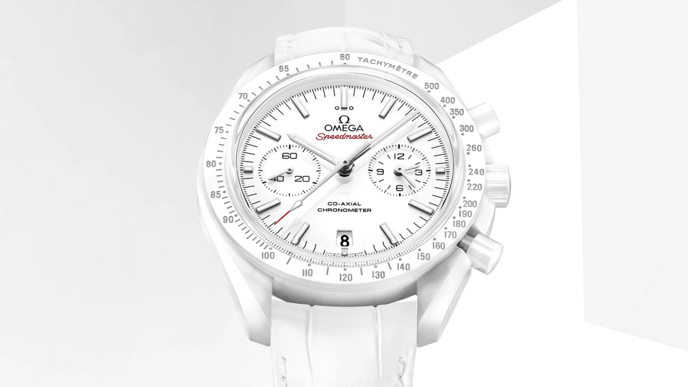 Omega,Speedmaster (Non-Moonwatch) 44.25mm,44.25mm,Ceramic,White,Automatic,Chronograph,Date,Co-Axial Escapement,Column Wheel,60hours,In-house Caliber,311,311.93.44.51.04.002