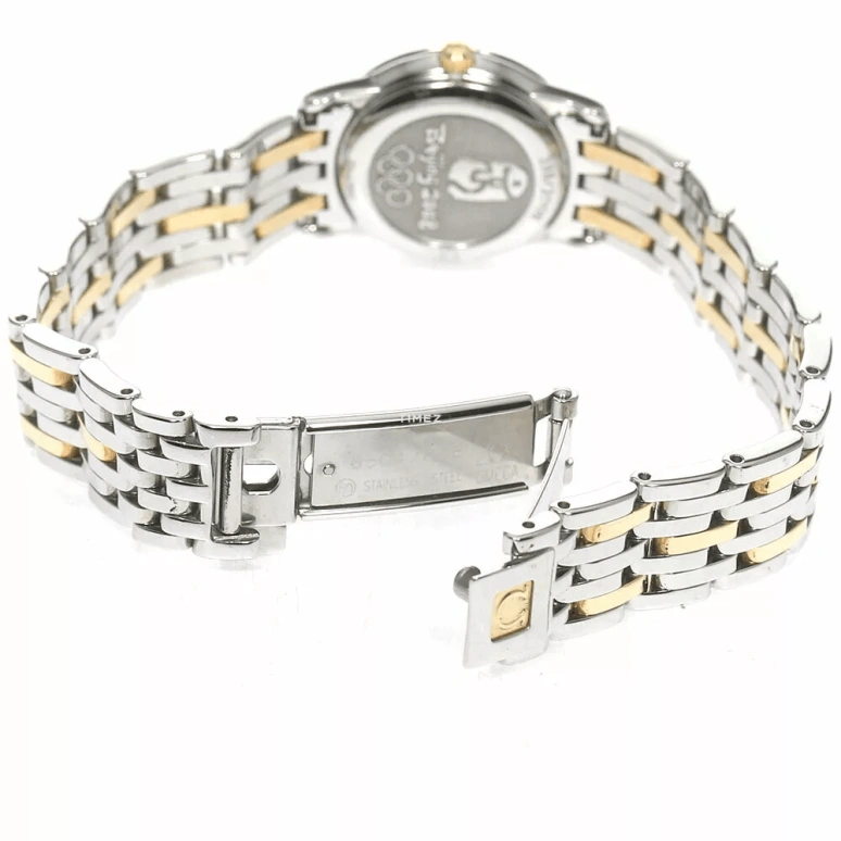 Omega,Specialities 22mm,22mm,Stainless Steel,Yellow Gold,Champagne,Quartz,30000hours,In-house Caliber,413,413.20.22.60.08.001