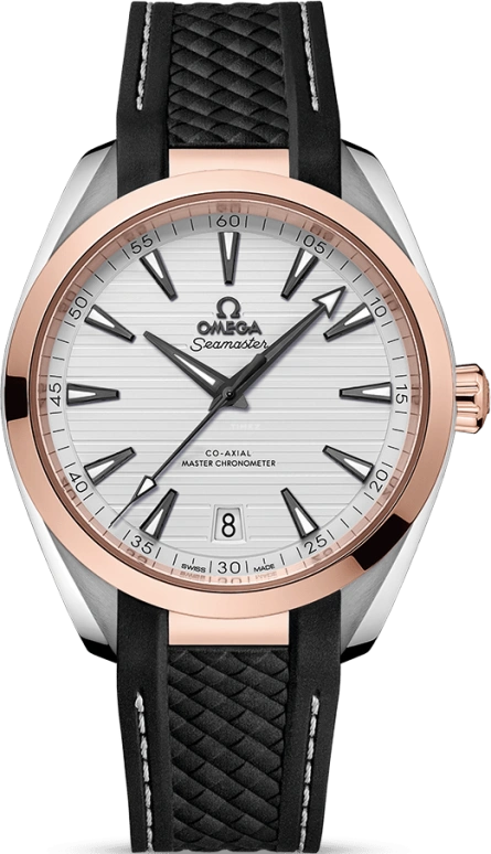 欧米茄,海马AQUA TERRA 150米 41毫米,41毫米,Sedna® 红金,不锈钢,银色,自动上弦,星期历,同轴擒纵系统,220,220.22.41.21.02.001