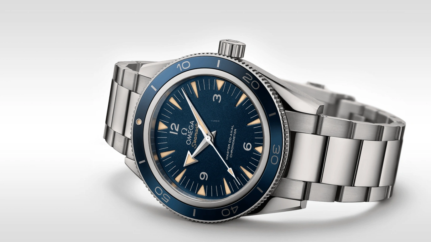 Omega,Seamaster 300 41mm,41mm,Titanium,Blue,Automatic,Co-Axial Escapement,60hours,233,233.90.41.21.03.001