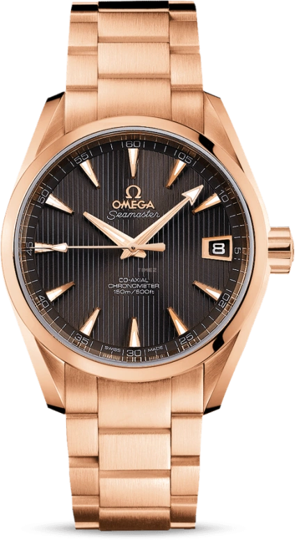 欧米茄,海马AQUA TERRA 150米 38.50毫米,38.50毫米,红金,灰色,自动上弦,星期历,同轴擒纵系统,231,231.50.39.21.06.001