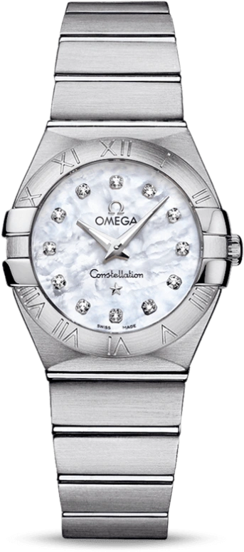 Omega,Constellation 27mm,27mm,Stainless Steel,White,Quartz,30000hours,In-house Caliber,123,123.10.27.60.55.001