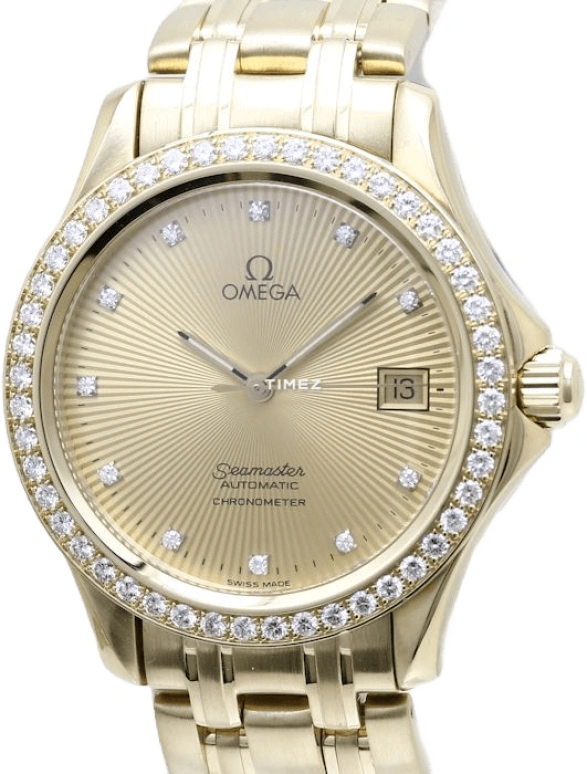 Omega,Seamaster 120M 36.25mm,36.25mm,Yellow Gold,Champagne,Automatic,Day,44hours,2105,2105.15.00