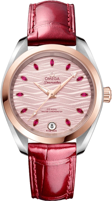 欧米茄,海马AQUA TERRA 150米 34毫米,34毫米,Sedna® 红金,不锈钢,粉色,自动上弦,星期历,同轴擒纵系统,220,220.23.34.20.60.001