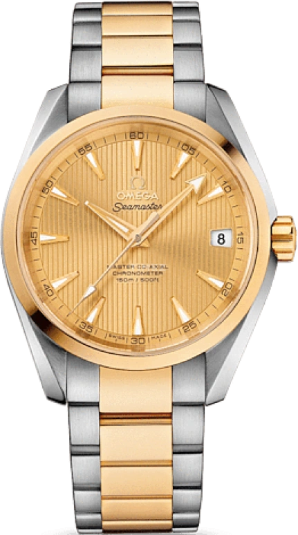 欧米茄,海马AQUA TERRA 150米 38.50毫米,38.50毫米,黄金,不锈钢,香槟色,自动上弦,星期历,同轴擒纵系统,231,231.20.39.21.08.001