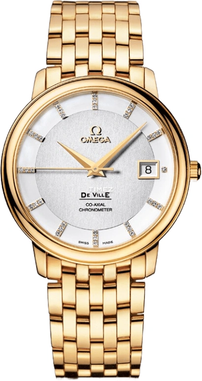 Omega,De Ville 36.50mm,36.50mm,Yellow Gold,Silver,Automatic,Day,48hours,4174,4174.35.00