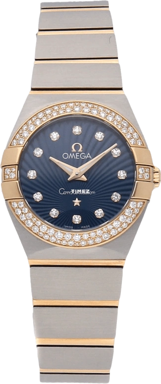 Omega,Constellation 24mm,24mm,Red Gold,Stainless Steel,Blue,Quartz,30000hours,In-house Caliber,123,123.25.24.60.53.001