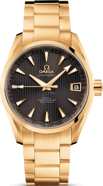 欧米茄,海马AQUA TERRA 150米 38.50毫米,38.50毫米,黄金,灰色,自动上弦,星期历,同轴擒纵系统,231,231.50.39.21.06.002