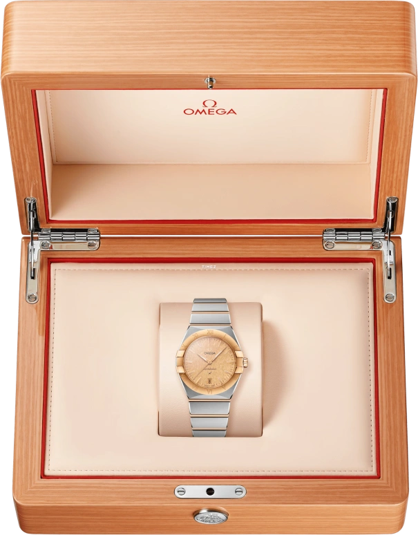 Omega,Constellation 36mm,36mm,Stainless Steel,Yellow Gold,Champagne,Quartz,Day,30000hours,131,131.20.36.60.08.001