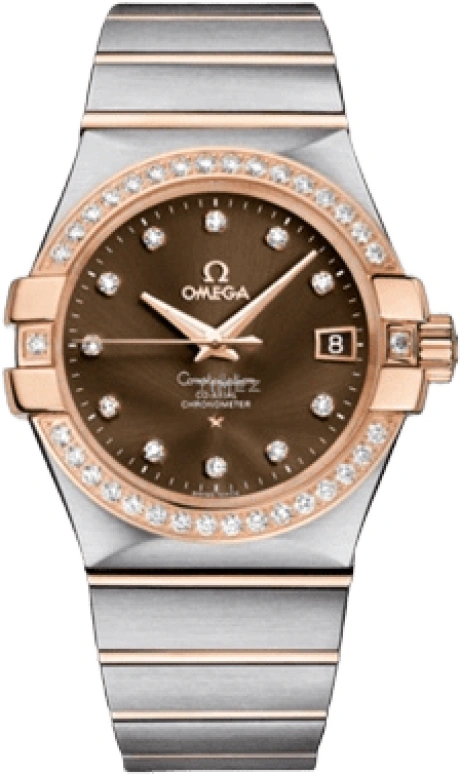 Omega,Constellation 35mm,35mm,Red Gold,Stainless Steel,Brown,Automatic,Date,Co-Axial Escapement,123,123.25.35.20.63.001