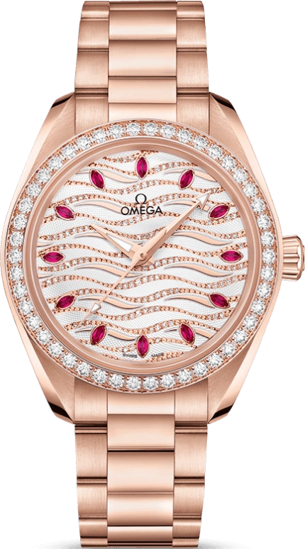Omega,Aqua Terra 34mm,34mm,Sedna Gold,Automatic,Co-Axial Escapement,55hours,220,220.55.34.20.99.004