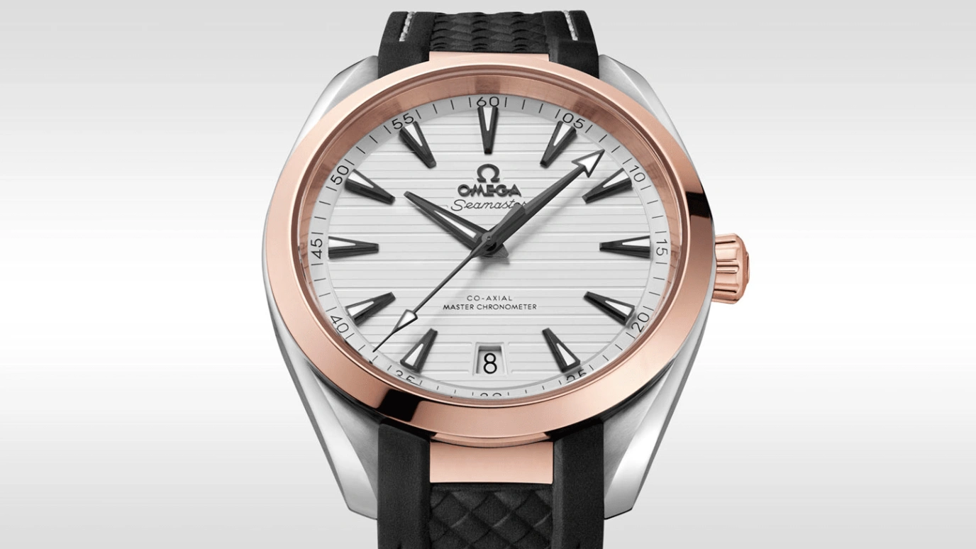 欧米茄,海马AQUA TERRA 150米 41毫米,41毫米,Sedna® 红金,不锈钢,银色,自动上弦,星期历,同轴擒纵系统,220,220.22.41.21.02.001