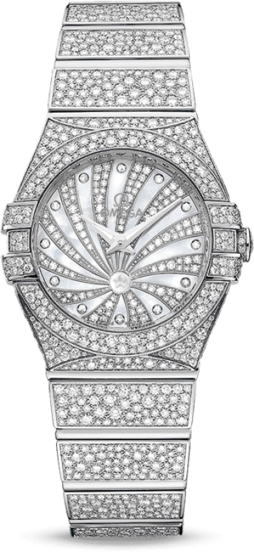 Omega,Constellation 24mm,24mm,White Gold,White,Quartz,30000hours,In-house Caliber,123,123.55.24.60.55.010