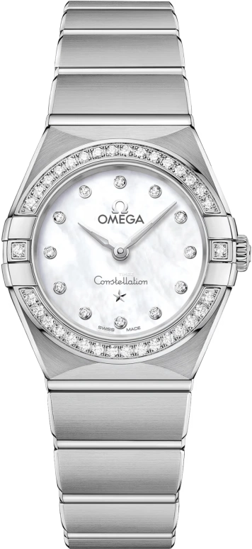 Omega,Constellation 25mm,25mm,Stainless Steel,White,Quartz,In-house Caliber,Sapphire,Crystal Glass,131,131.15.25.60.55.001